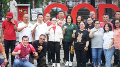 Wabup Vanda Sarundajang Pimpin Apel dan Kerja Bakti Jumat Bersih di Tondano
